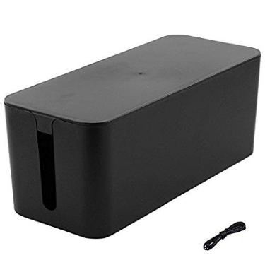 Imagem de Resulzon Cabo de gerenciamento de cabo capa hider caixa corretivo organizador sistema de proteção para home theater entretenimento centro escritório escola (mini, preto)