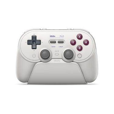 Imagem de 8Bitdo Controle Bluetooth Pro 3 para Switch/Switch 2 – Joysticks TMR, botões ABXY intercambiáveis, botões Pro Back, base de carregamento, acionadores de efeito Hall, Windows/Apple/Android (G Classic)