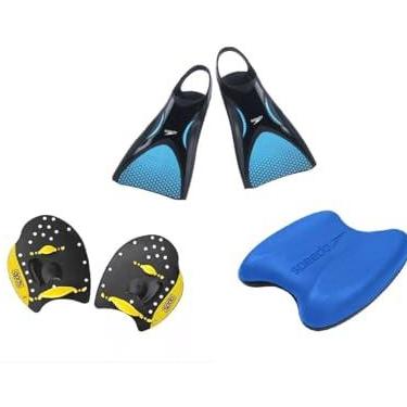 Imagem de Kit Natação Speedo Nadadeira Power Fin + Pullkick + Palmar Power Paddle (Nad GG 43/45 Palmar M (média intensidade))