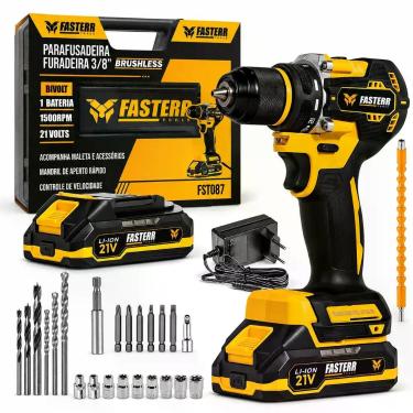 Imagem de Parafusadeira Furadeira Brushless De Impacto 21V Profissional com Aces