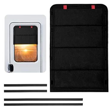 Imagem de Persiana Magnética Funomo para Janela de Trailer, 16x25 Polegadas, Blackout, Proteção UV, Impermeável, Preta