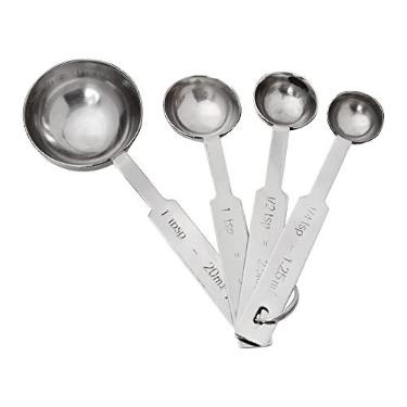 Imagem de Mimo Style Conjunto de 4 Colheres Medidoras, Próprias para Ingredientes Secos ou Líquidos, Possui Marca de Capacidade nas Alças, Produto Leve e Fácil de Manusear, Material de Aço Inox de Qualidade