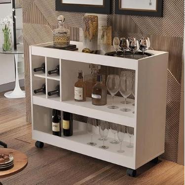 Imagem de Aparador Adega Bar JB 4050 Luxo cor Perola - JM Casa dos Moveis