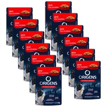 Imagem de Ração Úmida Origens Sachê Cães Adultos Carne 85g 12 Unid