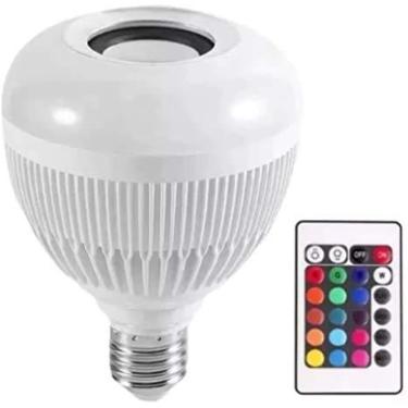 Imagem de Lampada Luz Led Rgb Bluetooth Música Caixa Som + Controle