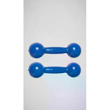 Imagem de Par Halteres Bola Emborrachado 2kg Exercício Casa Azul - Congratulatio