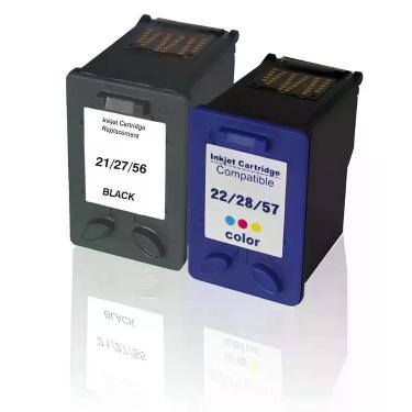 Imagem de Kit Cartucho Para HP D1560  21 e 22 compatível - Toner Vale