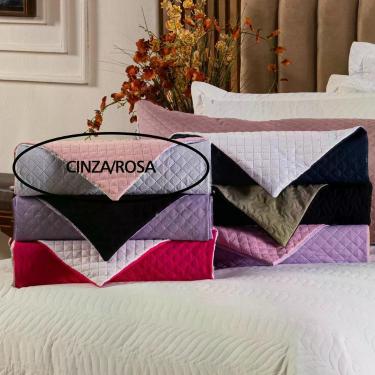 Imagem de Capa Fronha De Xuxão Avulsa Travesseiro De Corpo Matelado Dupla Face 1,45m X 45cm - Microfibra Matelada Cor Cinza/rosa