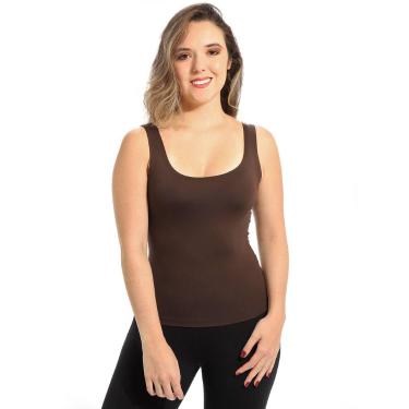 Imagem de Regata Feminina Lisa Ansitia Fitness De Poliamida Premium, P