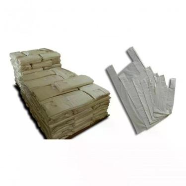 Imagem de Sacola Plástica 35x45 5KG para Embalagens Recicladas Recuperadas Reforçadas Branco Higipack