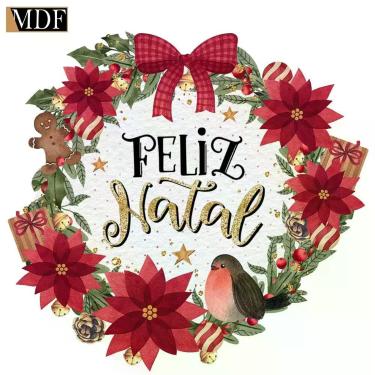 Imagem de Aplique Decoupage Feliz Natal 10cm Apmn10-007 Litoarte