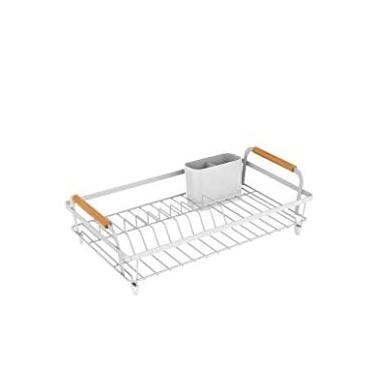 Imagem de Escorredor de Louça de Aço Carbono e Madeira Metalla Branco 42X26X12CM