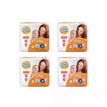 Imagem de Fralda Pompom Derma Protek Jumbo Tam M - ATACADO BARATO - kit com 112