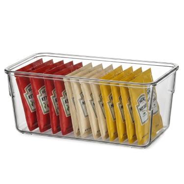 Imagem de Porta Sachês 220 Ml Mostarda Ketchup Sem Tampa Acrílico Transparente -