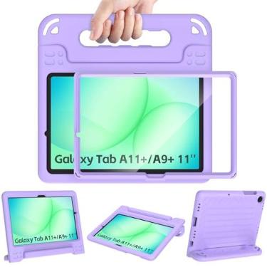 Imagem de AVAWO Capa infantil à prova de choque para Samsung Galaxy Tab A11+ Plus/A9+ Plus 11 polegadas com protetor de tela embutido, roxo claro doce