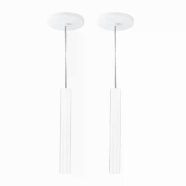 Imagem de Kit 2 Pendente Tubo Palito Moderno 30cm - Branco