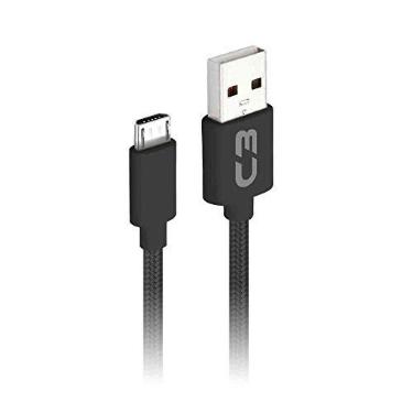 Imagem de Cabo USB-Micro USB C3PLUS CB-M21BK 2M Preto - Compatível com Android USB-Micro Corrente 2A