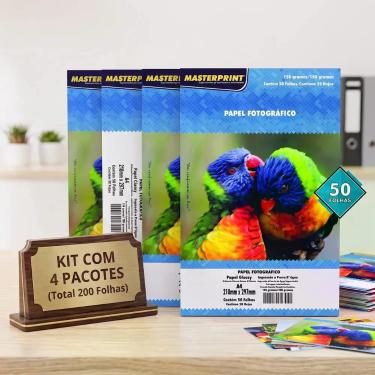 Imagem de Kit de Papel Glossy Brilhante 150g A4 para Fotos e Personalizados - ma
