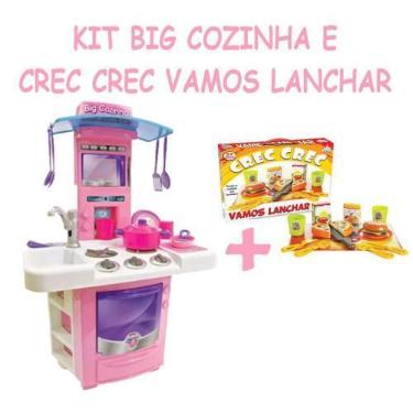 Imagem de Cozinha Infantil Rosa + Vamos Lanchar Comidinha de Verdade - Big Star 