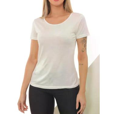 Imagem de Camiseta Feminina Lisa Básica Branca - Pthirillo, g