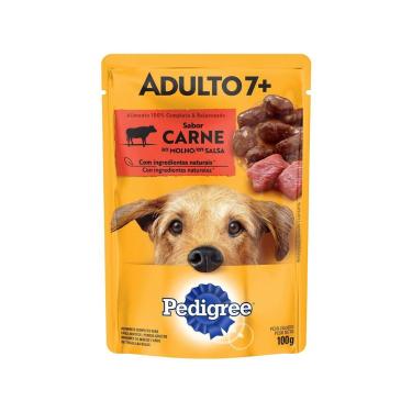 Imagem de Ração Úmida para Cachorro Pedigree Adulto 7+ Sabor Carne ao Molho em S