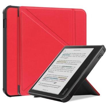 Imagem de Kepuch Custer Capas para Kobo Libra Colour 2024 / Libra 2 2021,Couro-PU Bolsas Estojos - Vermelho