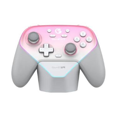 Imagem de GameSir Super Nova Controle Sem Fio Bluetooth para PC/Switch/Switch 2/iOS/Android, 1000Hz, Hall Effect Anti-Drift, RGB, Dock de Carregamento, Controle Gamer Profissional - Rosa