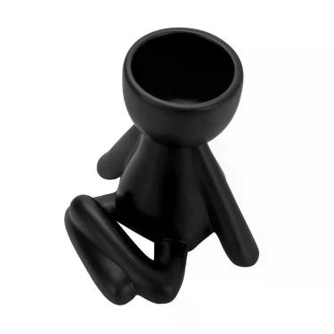 Imagem de Vaso Decorativo Bravadecor Bob Robert Planta Em Cerâmica Preto
