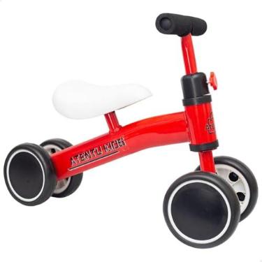 Imagem de Bicicleta Andador Tico-Tico De Equilíbrio Sem Pedal Infantil 4 Rodas (Vermelho)