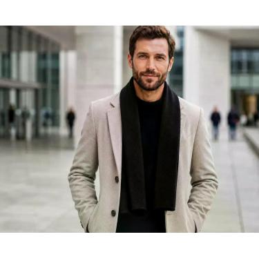 Imagem de Cachecol em Lã Básico Inverno - Mauá Uniformes, Preto, Un, Lã