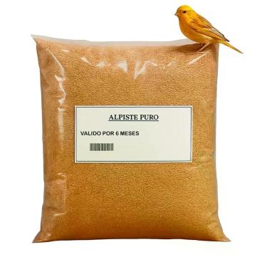 Imagem de Alpiste Limpo Cannã 1Kg Produto Natural de Qualidade para Pássaros Orn