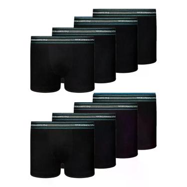 Imagem de Kit 8 Cueca Boxer Infantil Lupo Box Criança Algodão Nf - Preto - M, Pr