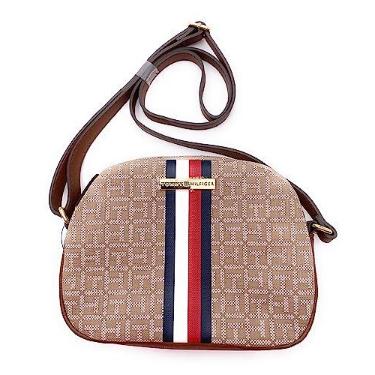 Imagem de Tommy Hilfiger Bolsa tiracolo feminina marrom - 25 x 20 x 5 cm - Metal com logotipo TH - Bolsa feminina, marrom, Einheitsgröße