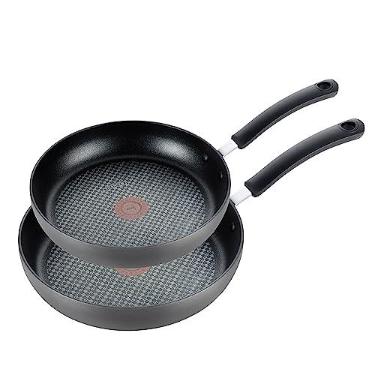 Imagem de T-fal Ultimate Conjunto de 2 frigideiras antiaderentes de titânio anodizado rígido, 20 e 26 cm, cinza