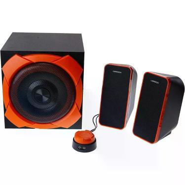 Imagem de Caixa De Som Gamer Grande 2.1 Warrior Preto E Laranja - Multilaser