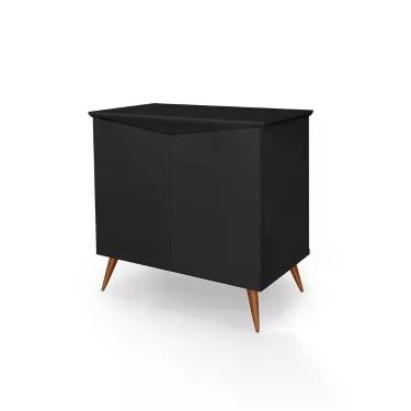 Imagem de Aparador Buffet Encanto - 2 Portas Com Pés Retrô Em Mdp-mdf Preto - Maria Móveis Preto
