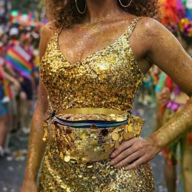 Imagem de Pochete Feminina Brilho Festa Show Paetê Mágico Zíper Colorido - Clio,