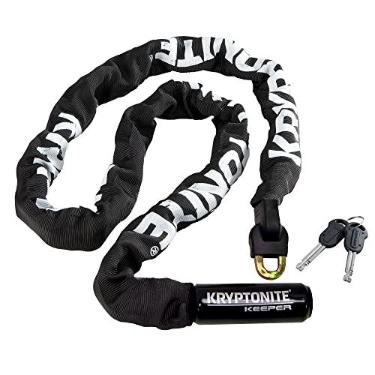 Imagem de Kryptonite Keeper 712 Cadeado de corrente de bicicleta, 1,2 m de comprimento, antifurto, antifurto, com chaves para bicicleta, motocicleta, scooter, bicicleta, porta, portão, cerca, preto