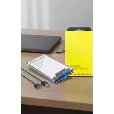 Imagem de Case hd ssd 2.5" transparente usb 3.0 sem parafusos - Congratulations 
