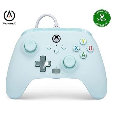 Imagem de PowerA Enhanced Wired Controller for Xbox Series X|S - Cotton Candy Blue, gamepad, wired video game controller, gaming controller, Detachable 10ft USB-C Cable, Mappable Buttons and Rumble Motors