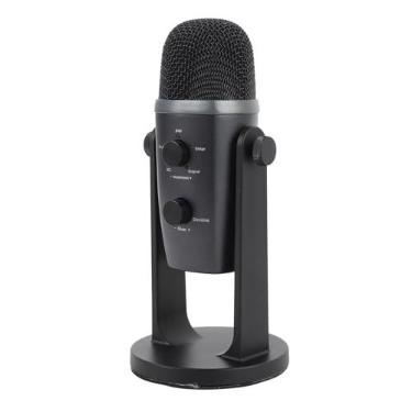 Imagem de Microfone Com Fio USB, Microfone para Jogos para PC Laptop 5, Plug and Play, Studio Quality Sound, Com 85db Material de Liga de Alumínio, para Laptop, Celular, Tablet, etc.