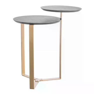 Imagem de Mesa Lateral Industrial Chanfrada Artesano 44 cm (Largura) 2 Tampos MD