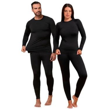 Imagem de Kit Frio Conjunto Termico Pelinho Com Elasticidade Qualidade Segunda Pela Unissex (Preto, P (Tam. 36-38))
