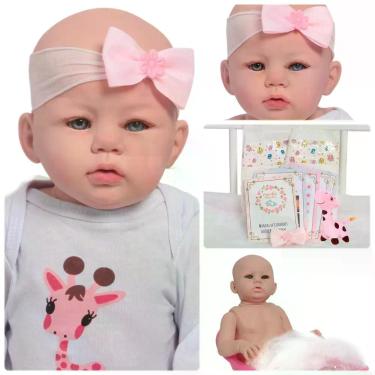 Imagem de Bebe Reborn Menina Recém Nascida Roupa Girafinha Pelúcia - Cegonha Reb