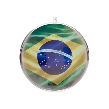 Imagem de 10 Esferas Acrílicas 9cm Bandeira Do Brasil Copa Russo Art