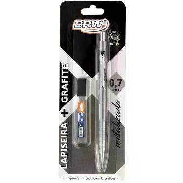 Imagem de Lapiseira 0.7MM Metalizada Prata C/GRAFITE - BRW