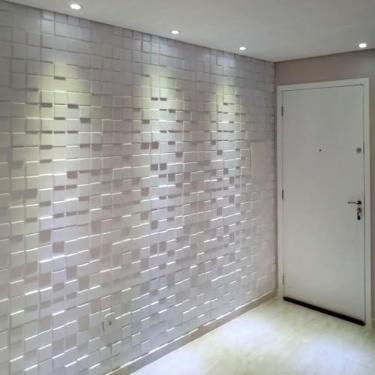 Imagem de Kit 40 Placas PVC 3d Revestimento De Parede Decorativa 25x25cm Cobre 2,50m² (Pixel)