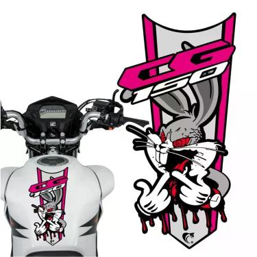 Imagem de Adesivo Faixa Gravata Sem Resina Moto Cg 150/160 Pernalonga Rosa Cor Cg 150