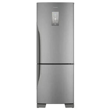 Imagem de Geladeira Panasonic Duplex Inverse Frost Free Convencional 511L com Aço Escovado NR-BB71PV7XA Cinza 110V