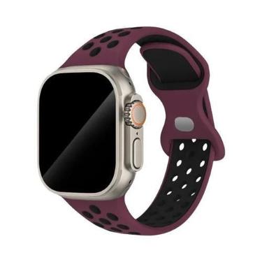 Imagem de Pulseira De Borracha Colorida Para Apple Watch Band 44mm 45mm 46mm 49m